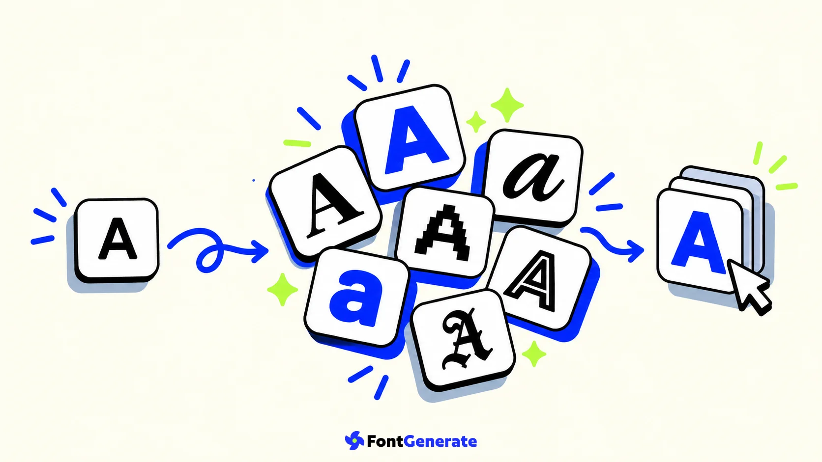 Diagram showing plain text transformed into several Unicode text styles and copied.
